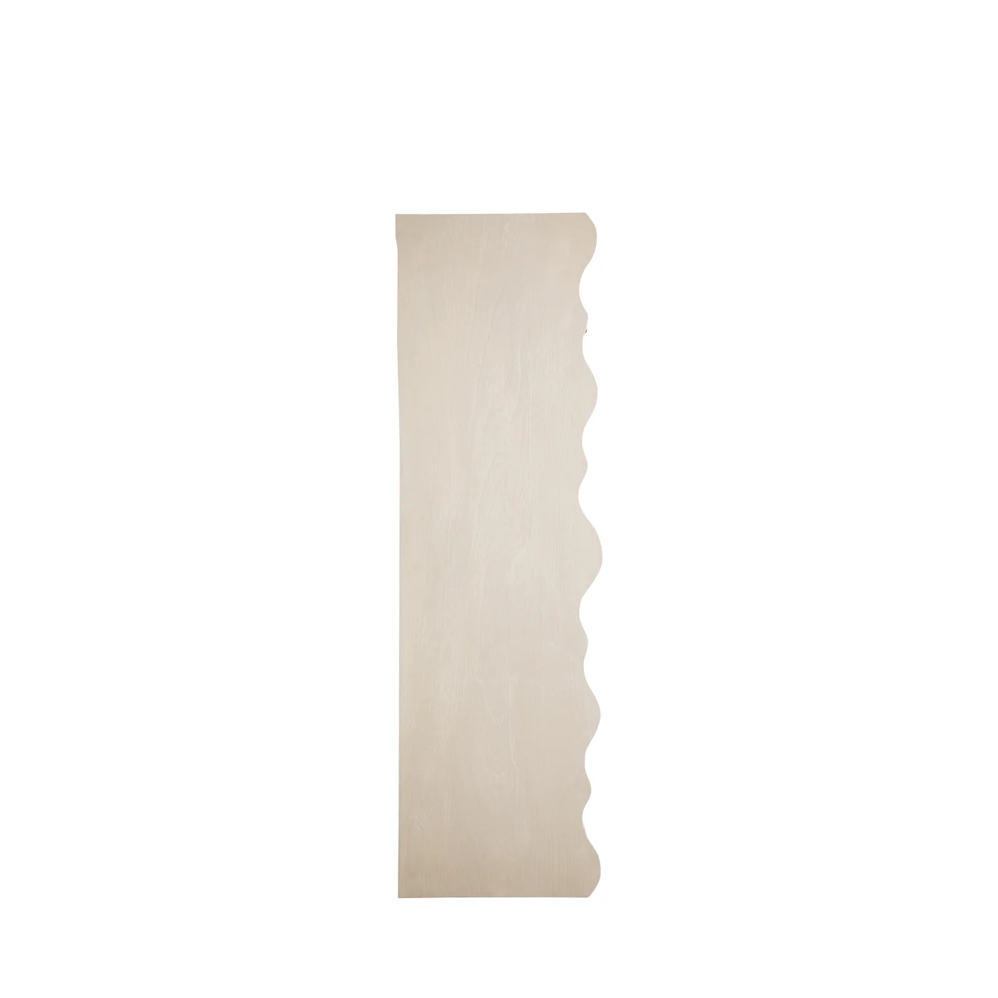 top view of six drawer dresser with rippled facade in cerused white finish