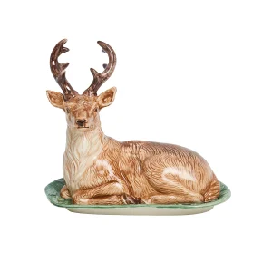 ceramic stag shaped butter dish