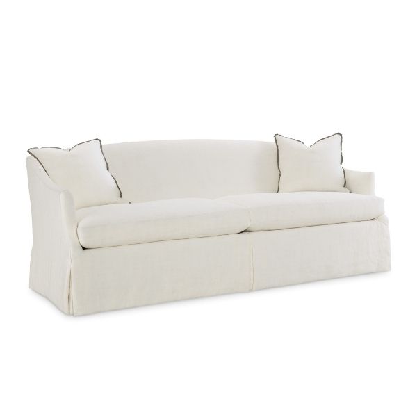 An off-white slipcover sofa from Charleston furniture store GDC