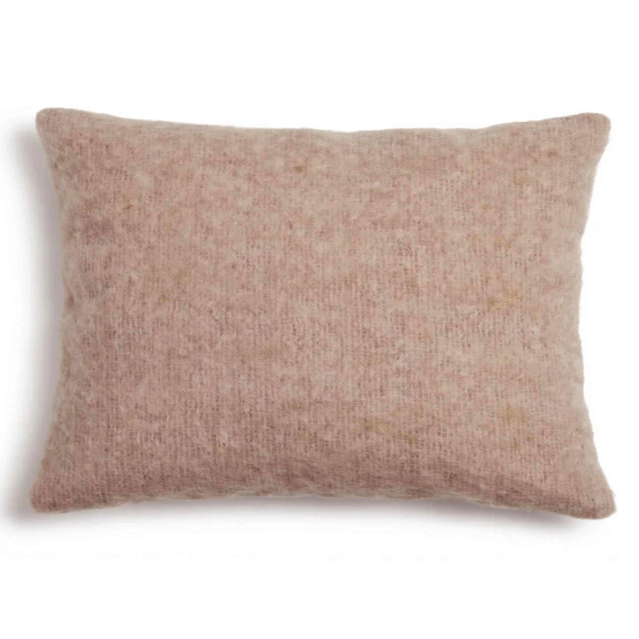 faux mohair extra large decorative bed pillow in light brown