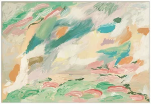 Abstract art with pastel colors, framed canvas