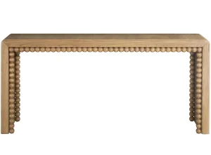 bobbin trim console table in light wood finish