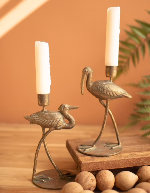 Shorebird Taper Candle Holders, Set of 2