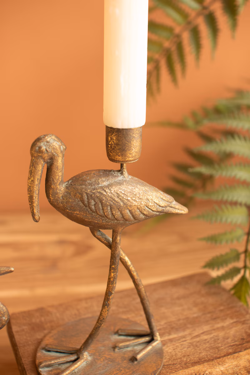 Shorebird Taper Candle Holders, Set of 2