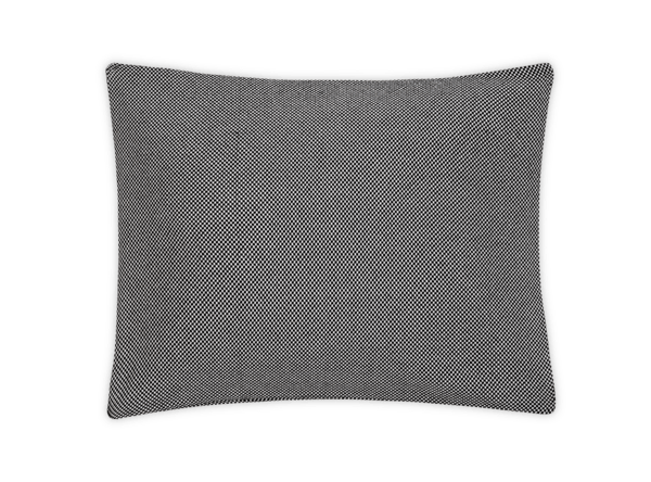 pillow sham with woven small check pattern in black