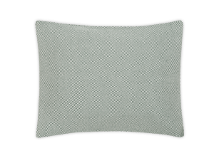 pillow sham with woven small check pattern in olive green