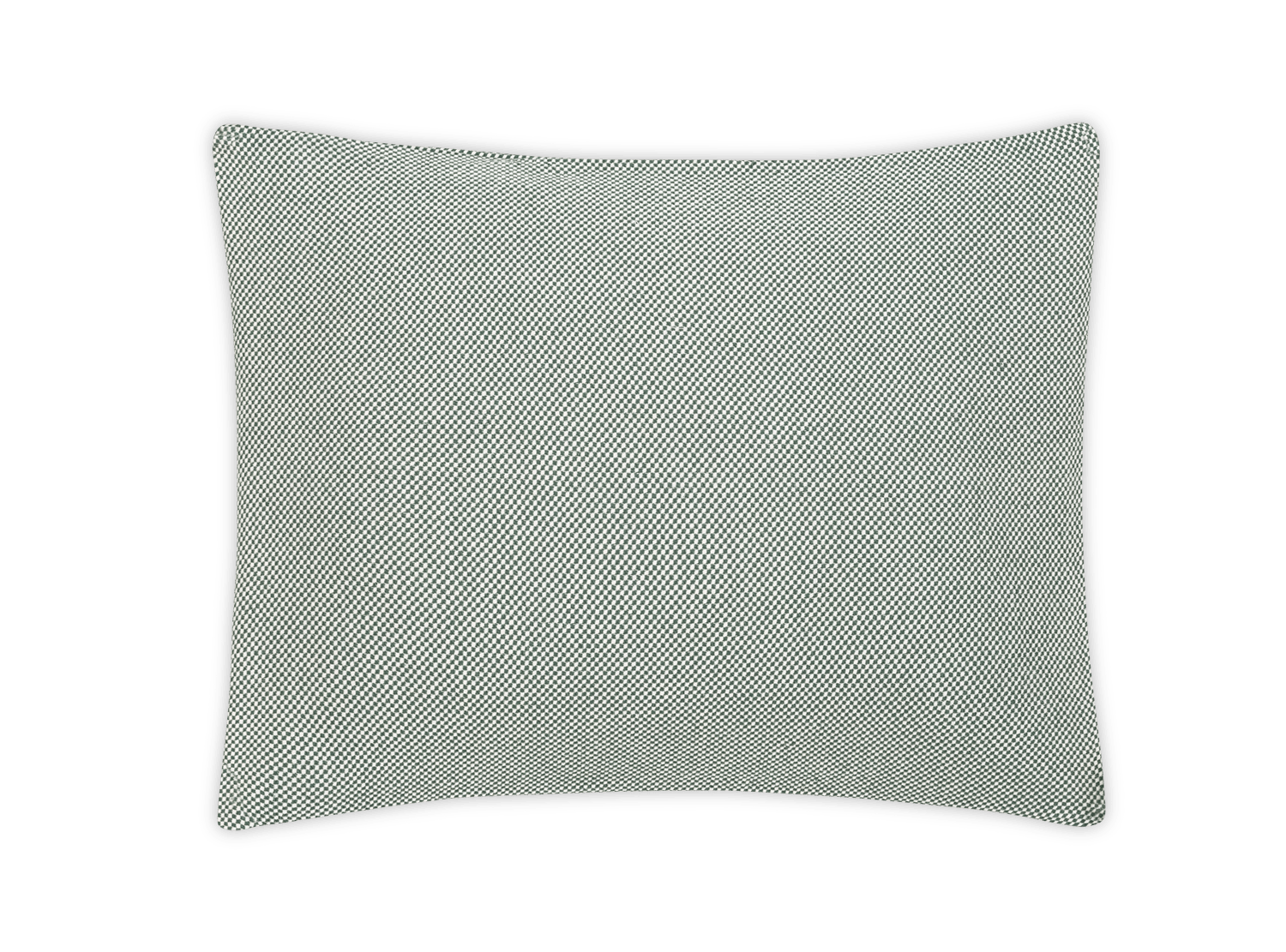 pillow sham with woven small check pattern in olive green