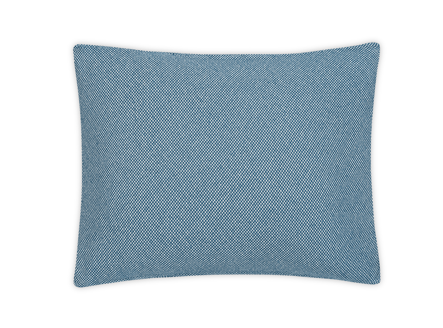 pillow sham with woven small check pattern in teal