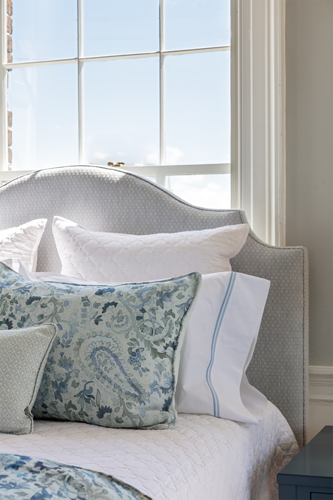 A bed with 2026's bedroom trend of quilted bedding textures from our bedding stores in Charleston, SC