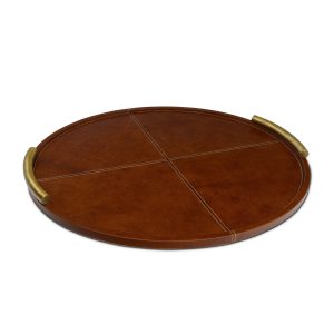 Hayes Round Leather Tray